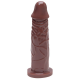 Pênis De Borracha Maciço Veias 17 X 4 cm - Marrom